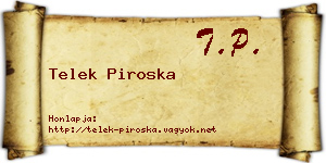 Telek Piroska névjegykártya